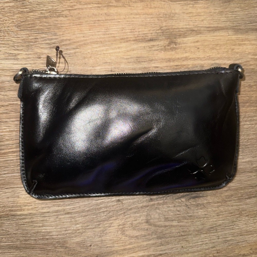 New Patricia Nash black leather wristlet Crossbody bag
